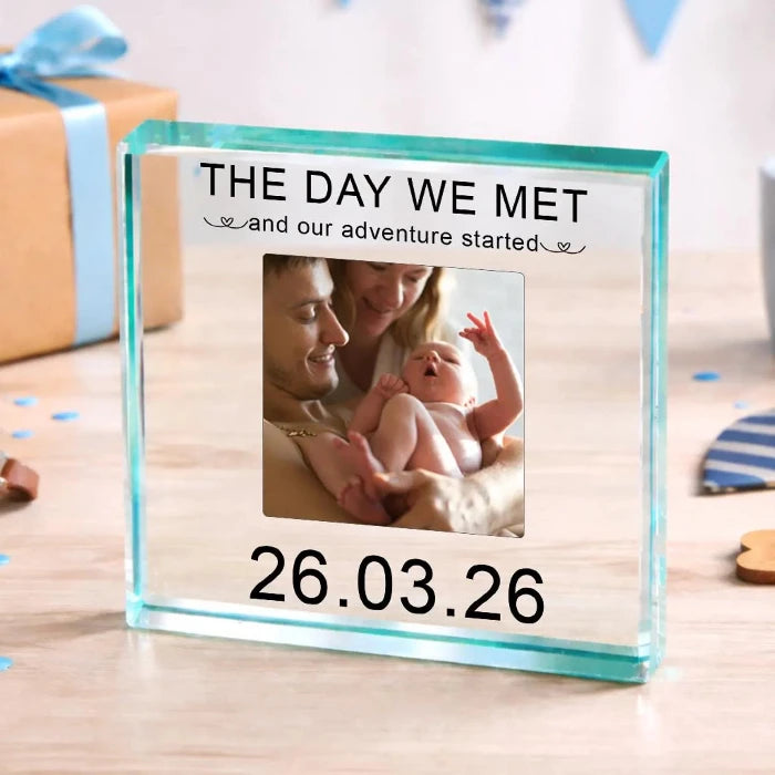 The Day We Met Daddy Photo Gift Plaque