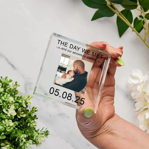 The Day We Met Daddy Photo Gift Plaque