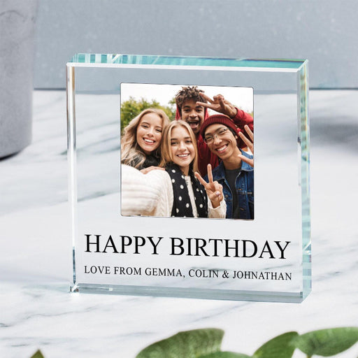 Personalised Happy Birthday Photo Gift Plaque - Any Message