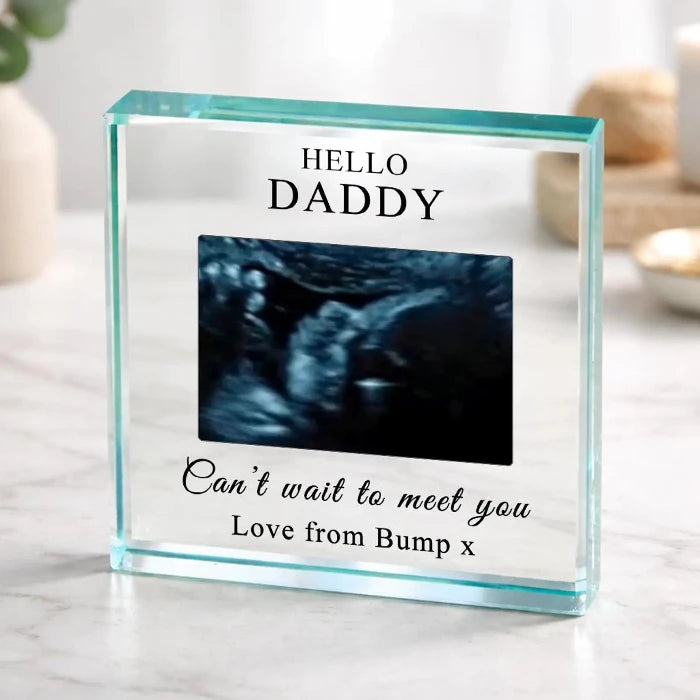 Baby Scan Photo Gift Plaque - Can't Wait To Meet You