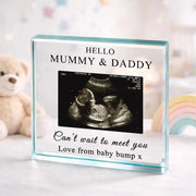 Baby Scan Photo Gift Plaque - Can't Wait To Meet You