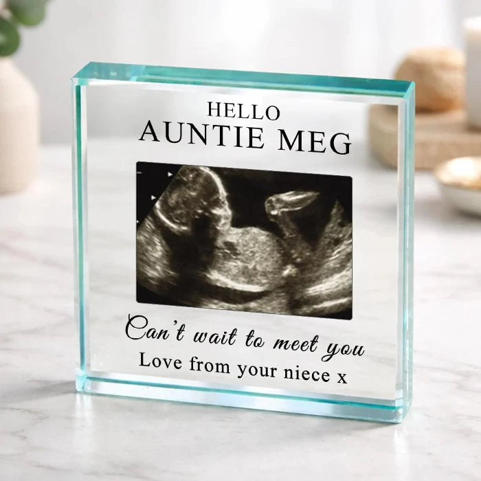 Baby Scan Photo Gift Plaque - Can't Wait To Meet You