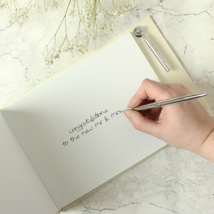 Personalised Floral Watercolour Wedding Hardback Guest Book & Pen