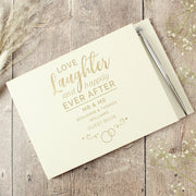Personalised Happily Ever After Wedding Guest Book & Pen