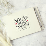 Personalised Mr & Mrs Wedding Hardback Guest Book & Pen