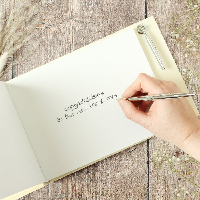 Personalised Black & Gold Wedding Guest Book - Any Text