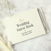 Personalised Black & Gold Wedding Guest Book - Any Text
