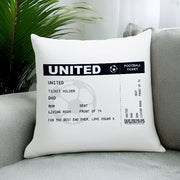 Personalised Football Ticket Cushion - Football Lover Gift