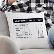 Personalised Football Ticket Cushion - Football Lover Gift