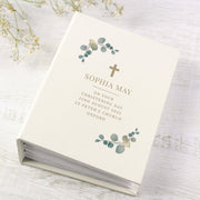 Personalised Botanical Cross Christening Photo Album