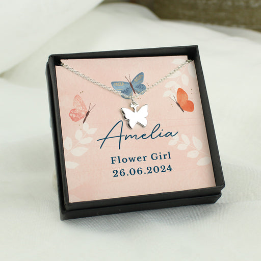 Personalised Butterfly Sentiment Necklace and Gift Box