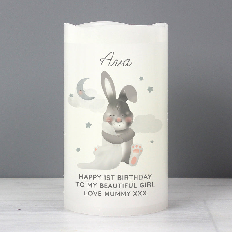 Personalised Bunny 1st Birthday LED Candle