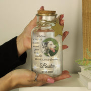 Personalised Pet Memorial Remembrance Photo Upload LED Light Up Jar