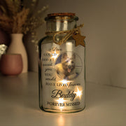 Personalised Pet Memorial Remembrance Photo Upload LED Light Up Jar