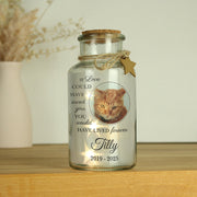Personalised Pet Memorial Remembrance Photo Upload LED Light Up Jar