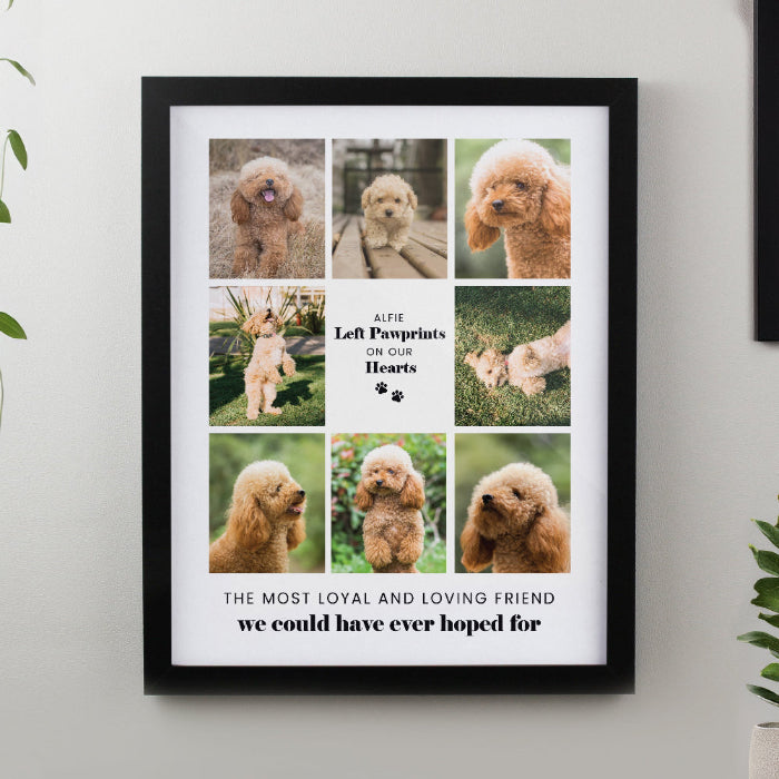 Personalised Pet Memorial Multi Photo Upload Black Framed Print