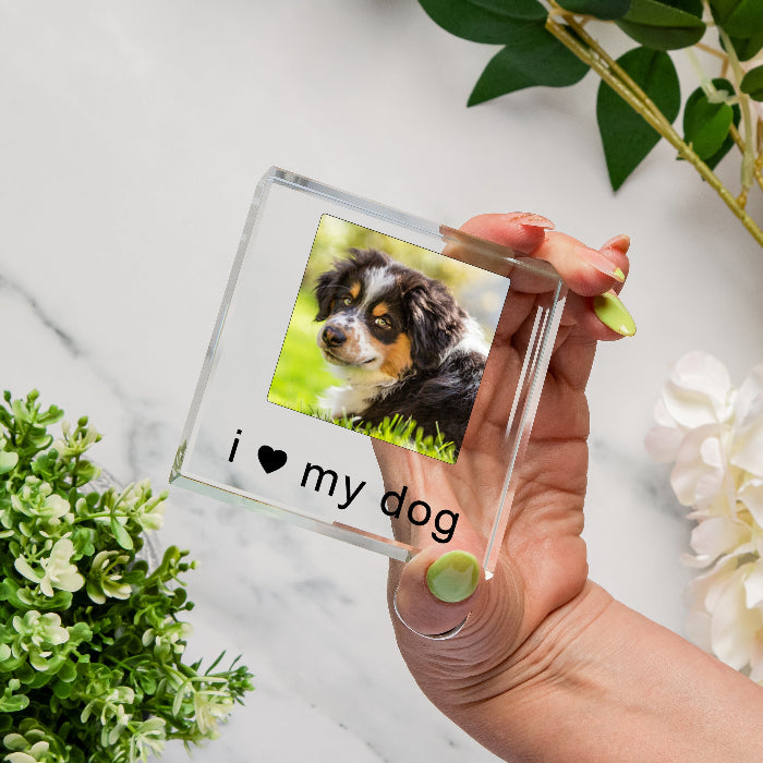 I Love My Dog Photo Gift Plaque