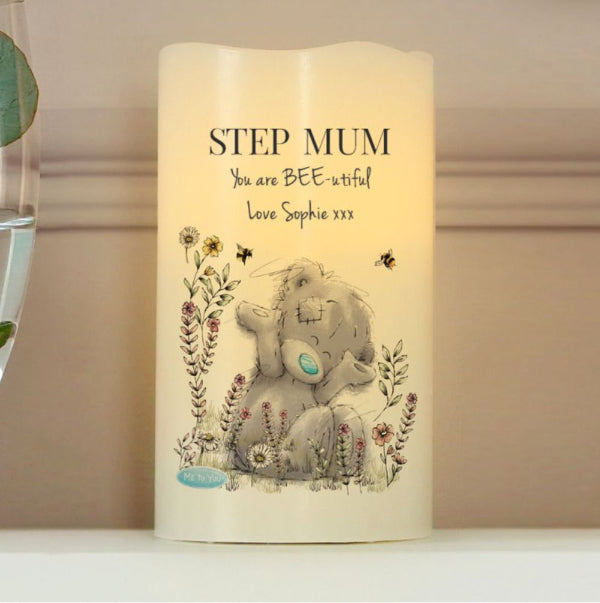 Personalised Me to You Step Mum Floral LED Candle