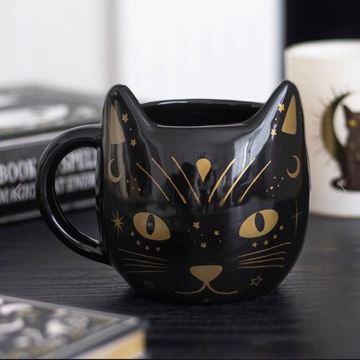 Mystical Magick Black Cat Face Mug