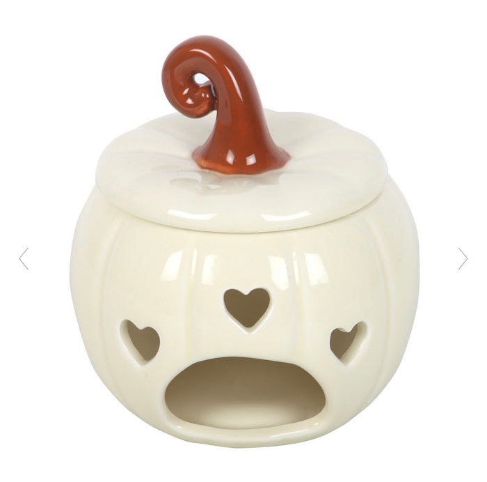 White Curly Pumpkin Oil Burner - Home Decor