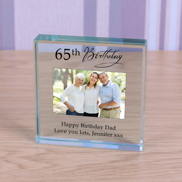 Personalised 65th Birthday Photo Gift Plaque