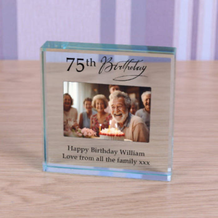 Personalised 75th Birthday Photo Gift Plaque