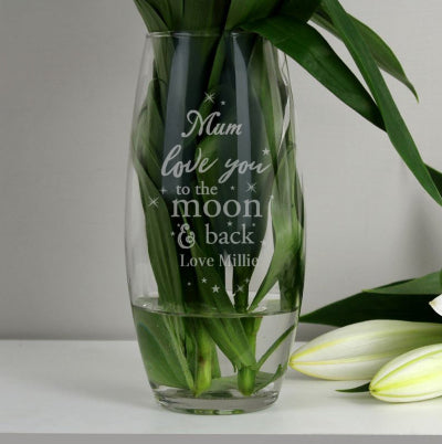 Personalised Love You To The Moon and Back Vase
