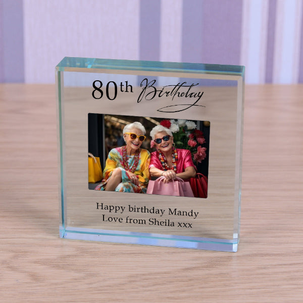 Personalised 80th Birthday Photo Gift Plaque