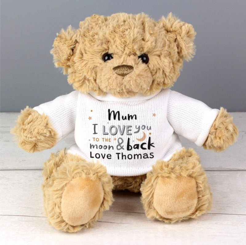 Personalised Mum Love You To the Moon and Back Teddy Bear