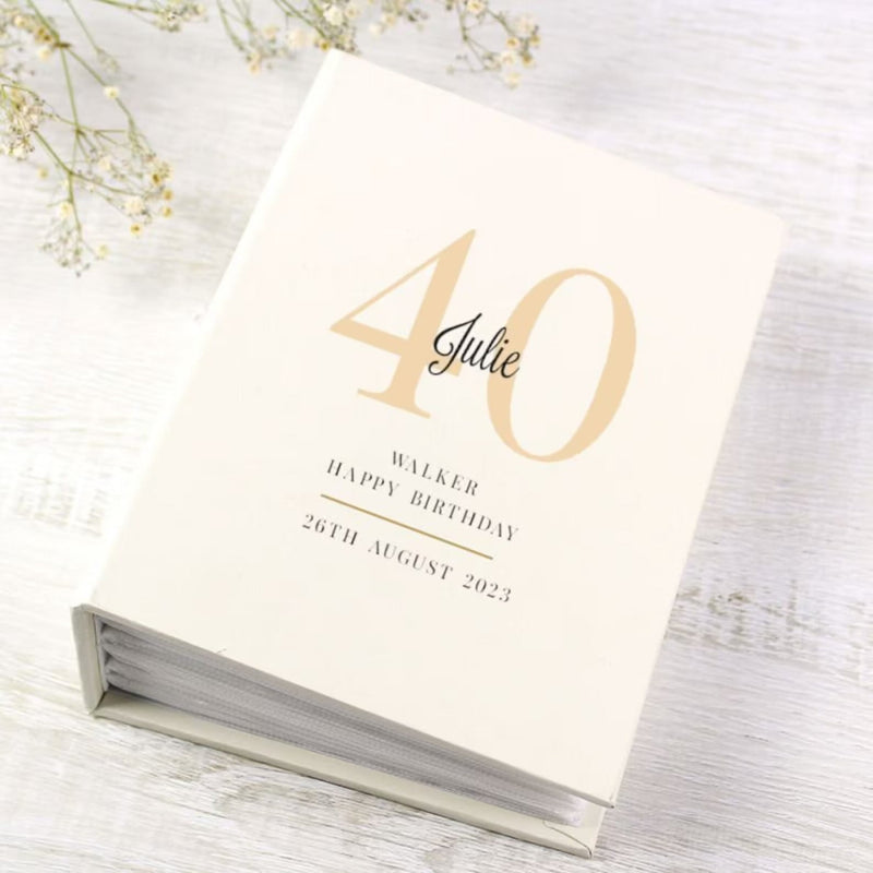 Personalised 40th Birthday Photo Album with Sleeves - 6x4
