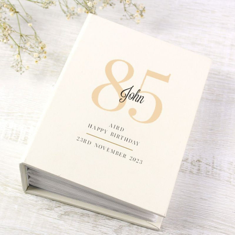 Personalised 85th Birthday Photo Album with Sleeves - 6x4