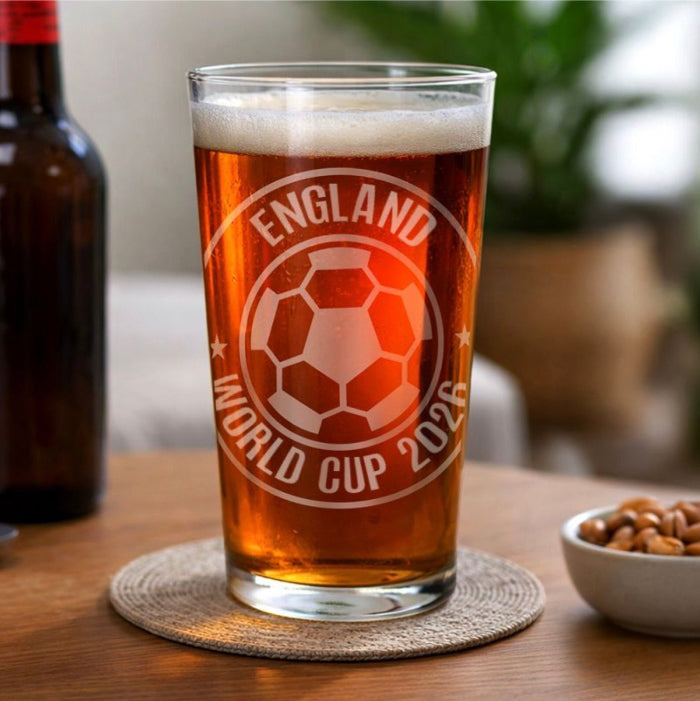 World Cup 2026 England Pint Glass - Any Text