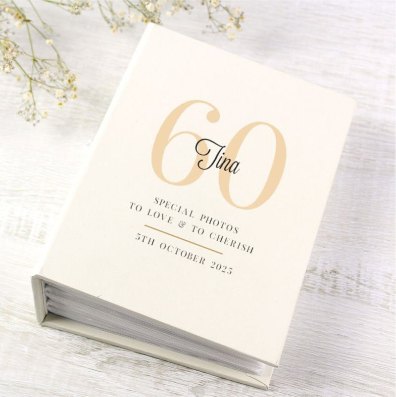 Personalised 60th Birthday Photo Album with Sleeves - 6x4