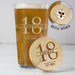 Personalised 18th Birthday Pint Glass & Bamboo Bottle Opener Coaster Gift Set