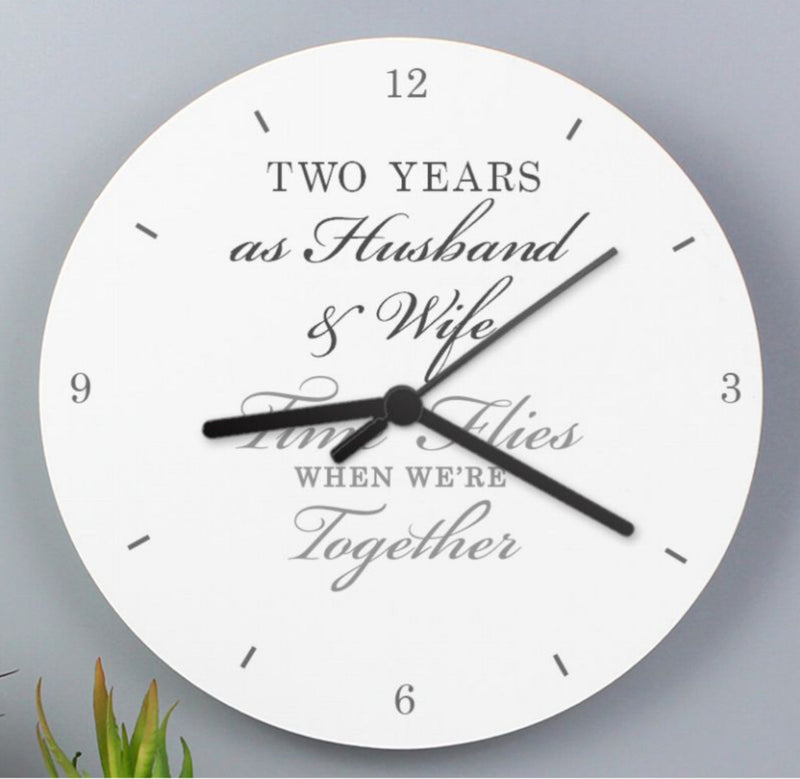 2nd Anniversary Wooden Clock