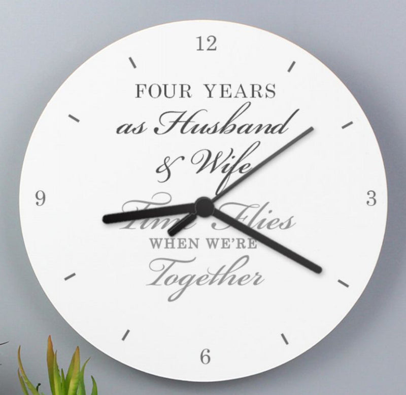 4th Anniversary Wooden Clock