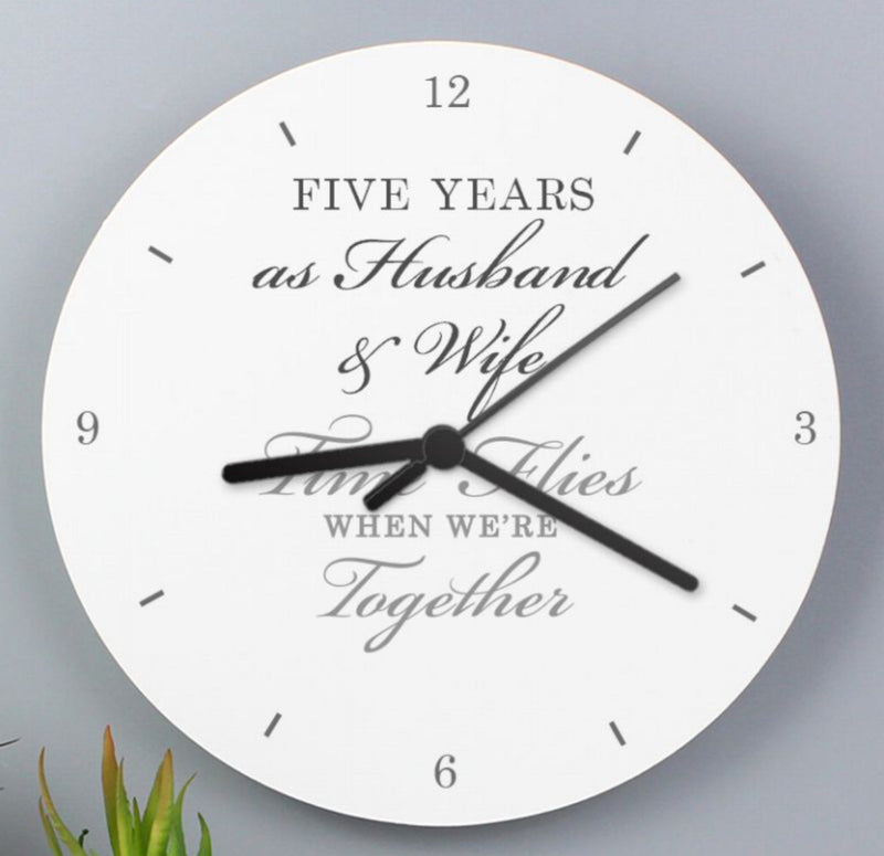 5th Anniversary Wooden Clock