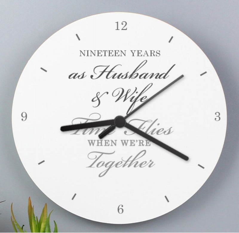 19th Anniversary Wooden Clock