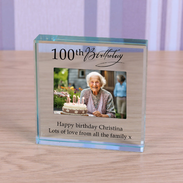 Personalised 100th Birthday Photo Gift Plaque