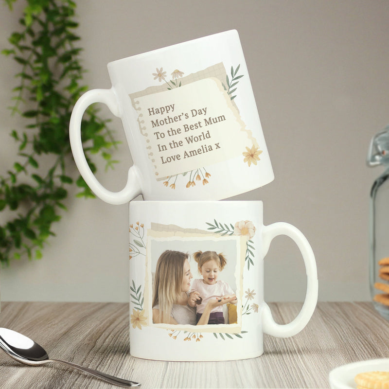 Personalised Wild Flowers Mother’s Day Photo Upload Mug
