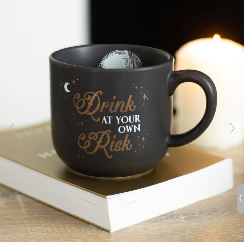 Drink At Your Own Risk Skull Mug