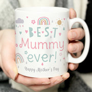 Personalised Best Ever Mum or Mummy Rainbows & Sunshine Mug