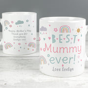 Personalised Best Ever Mum or Mummy Rainbows & Sunshine Mug