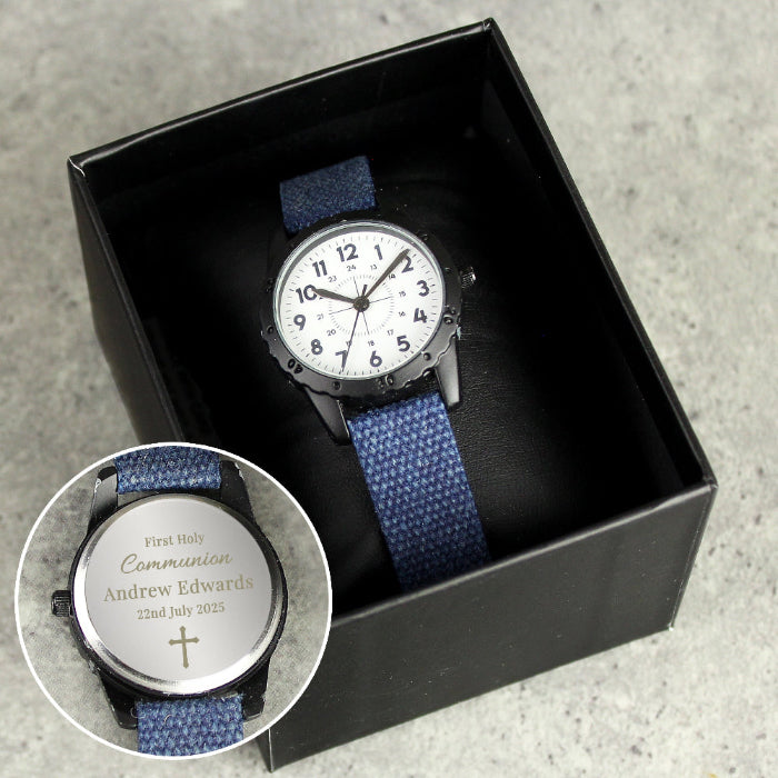 Engraved First Holy Communion Blue Watch