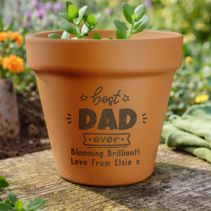 Personalised Best Dad Ever Terracotta Plant Pot