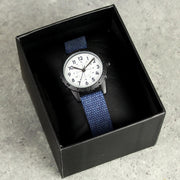 Engraved Christening Blue Watch