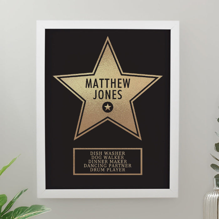 Personalised Walk of Fame Star Award Framed Print