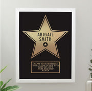 Personalised Walk of Fame Star Award Framed Print