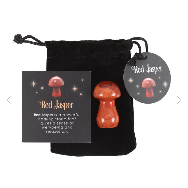 Magical Red Jasper Gemstone Crystal Mushroom
