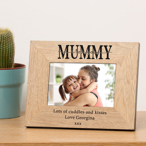 Personalised Mummy I/We love you Wood Photo Frame